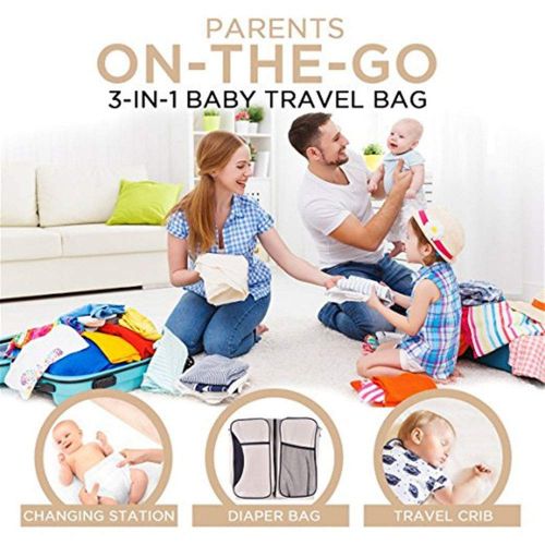  Sibake 3-in-1 Universal Infant Travel Tote: Portable Bassinet Crib, Changing Station, and Diaper Bag for...