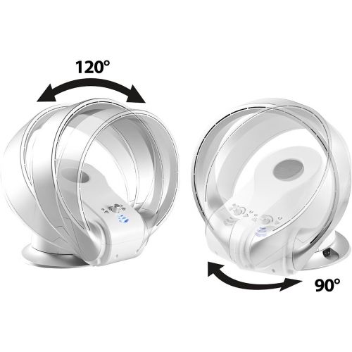  Sichler Haushaltsgerate Rotorloser Ventilator: Rotorloser 360°-Tischventilator & Heizluefter, Oszillation, bis 1.100 W (Ventilator mit Heizfunktion)