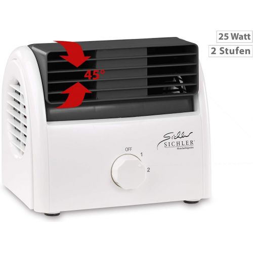  [아마존베스트]Sichler Haushaltsgerate Sichler Household Appliances roller fan: mini quiet desk fan, roller technology, 2 speed 35 W (fan without blades)