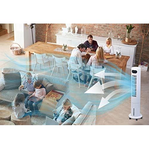  [아마존베스트]Sichler Haushaltsgerate, Fan With Cooling: 3 in 1 Tower Fan, Air Cooler, Humidifier, 80° Oscillation, 40 W, Fan with Cooling Function