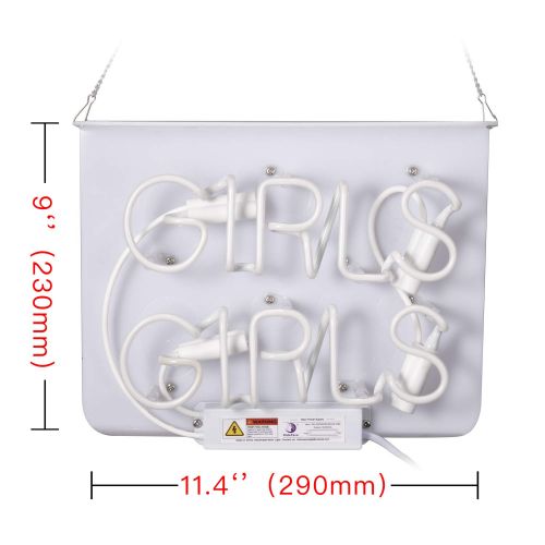  Sideface Neon SignGirls Girls Neon Light Signs Made of Real Glass for Wall Decor Girls Bedroom Wedding Recreation. (Girls Gilrs Pink)