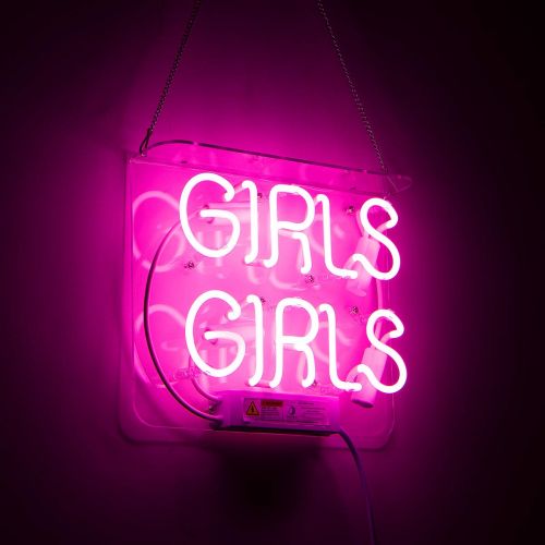  Sideface Neon SignGirls Girls Neon Light Signs Made of Real Glass for Wall Decor Girls Bedroom Wedding Recreation. (Girls Gilrs Pink)