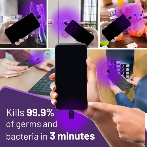  Sidelinx UV Light Sanitizer for Phone - Portable UVC Light Sterilizer - Mini UV Disinfection Device Powered by Your Phone (Compatible with iPhone Port)