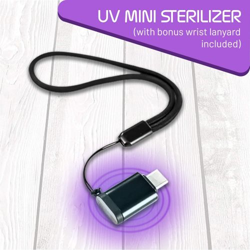  Sidelinx UV Light Sanitizer for Phone - Portable UVC Light Sterilizer - Mini UV Disinfection Device Powered by Your Phone (Compatible with iPhone Port)