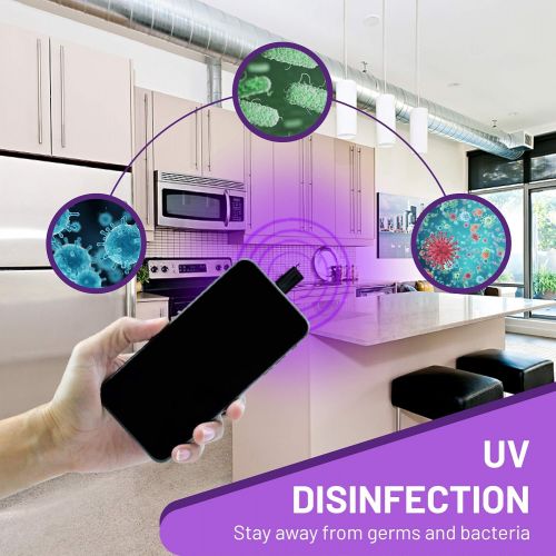  Sidelinx UV Light Sanitizer for Phone - Portable UVC Light Sterilizer - Mini UV Disinfection Device Powered by Your Phone (Compatible with iPhone Port)