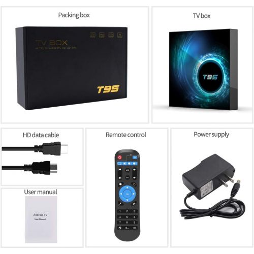  [아마존베스트]Sidiwen [2020 Upgrade] Android 10.0 TV Box, T95 Android Box 4GB RAM 32GB ROM Allwinner H616 Quad-core Smart Android TV Box 64bit, Support 2.4G/5.0G Dual WiFi 6K Utral HD / 3D / H.265 with