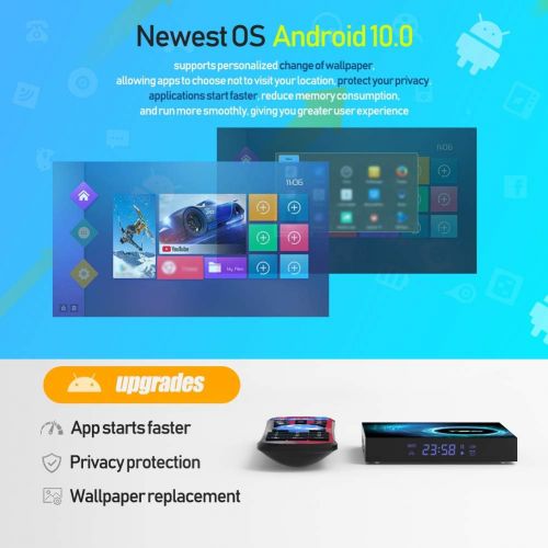  [아마존베스트]Sidiwen [2020 Upgrade] Android 10.0 TV Box, T95 Android Box 4GB RAM 32GB ROM Allwinner H616 Quad-core Smart Android TV Box 64bit, Support 2.4G/5.0G Dual WiFi 6K Utral HD / 3D / H.265 with