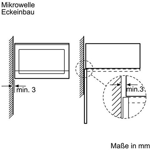  Siemens BF525LMW0 Mikrowelle (Einbau) / 59,4 cm / Elektronikuhr / Seitlich oeffnende Drehtuer / Weiss