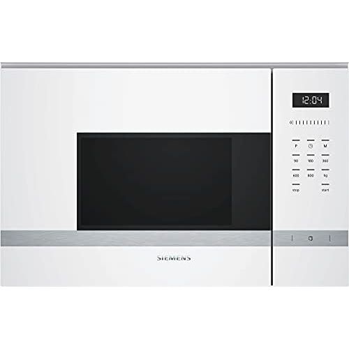  Siemens BF525LMW0 Mikrowelle (Einbau) / 59,4 cm / Elektronikuhr / Seitlich oeffnende Drehtuer / Weiss