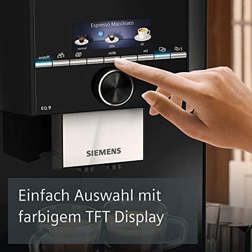  [아마존베스트]Siemens EQ.9 s300 fully automatic coffee machine TI923509DE, automatic cleaning, personalization, extra quiet, 1,500 watts, high-gloss black, stainless steel