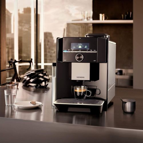  [아마존베스트]Siemens EQ.9 s300 fully automatic coffee machine TI923509DE, automatic cleaning, personalization, extra quiet, 1,500 watts, high-gloss black, stainless steel