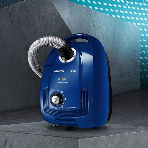  [아마존베스트]Siemens iQ300 VSC3320 Vacuum Cleaner with Bag, Blue, AllergyPlus Filter