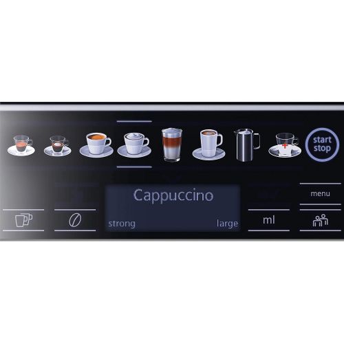  Siemens Freestanding Espresso Machine, 1.7 L, 2 Cups, Black, Grey, Silver TE655203RW