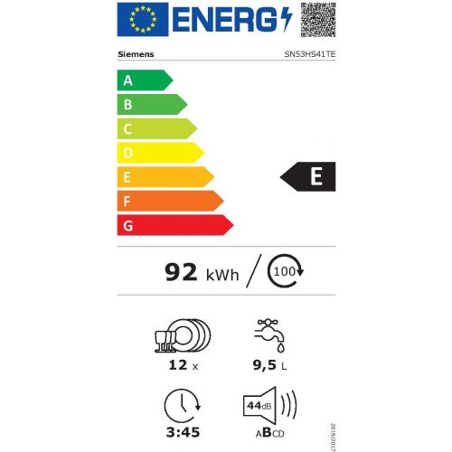  [아마존베스트]: SiemensModell: SN55ZS49CEEnergieeffizienzklasse: A+++ auf einer Energieeffizienzklasse-Skala vo Siemens SN55ZS49CE iQ500 Partially Integrated Dishwasher / A+++ / 237 kWh per Year / 2660 L / Year / Zeolite Drying / WLAN Enabled via Home Connect / GlassZone in the Upper Basket