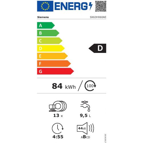  [아마존베스트]Siemens SX63HX60AE iQ300 Fully Integrated Dishwasher / D / 84 kWh / 2660 L/Year / Smart Home Compatible via Home Connect / VarioSpeed Plus / Vario Drawer