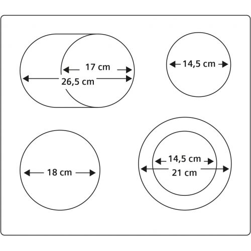  [아마존베스트]Siemens EA645GN17 hob / 58.3 cm / flat frame design glass protection printing / comfort: 4 high-speed cooking zones, 1 of which with switchable roasting zone, 1 two-circuit cooking