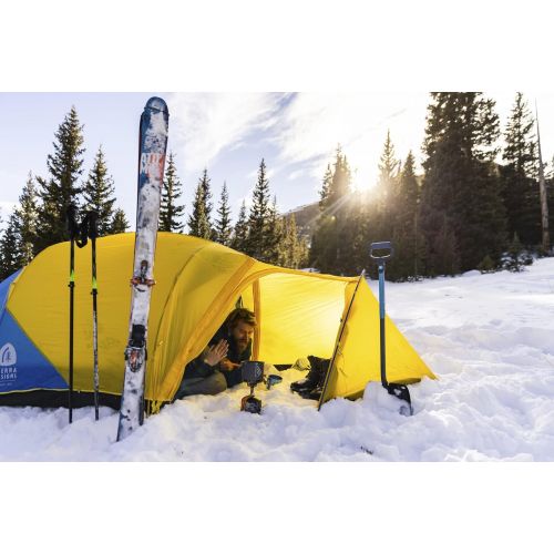 시에라디자인 Sierra Designs Convert Tent, 4 Season All Weather Backpacking and Mountaineering Tent, Yellow/Blue