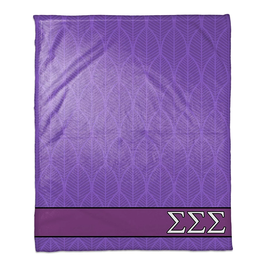 Sigma Sigma Sigma Greek Sorority Throw Blanket in Purple