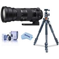 Sigma 150-600mm F5-6.3 DG OS HSM Sport Lens for Nikon DSLR Cameras - Bundle with Vanguard Alta Pro 264AT Tripod and TBH-100 Head with Arca-Swiss Type QR Plate, Cleaning Kit, Microf