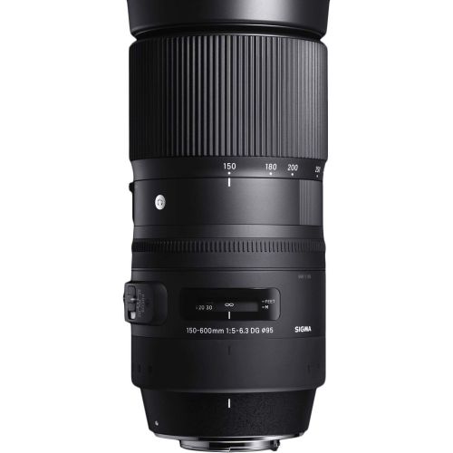  Sigma 150-600mm 5-6.3 Contemporary DG OS HSM Lens for Canon DSLR Cameras USB Dock and Two 64GB SD Card Bundle (7 Items)