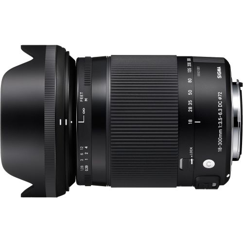  Sigma 886306 18-300mm F3.5-6.3 Contemporary DC Macro OS HSM Lens for Nikon, Black