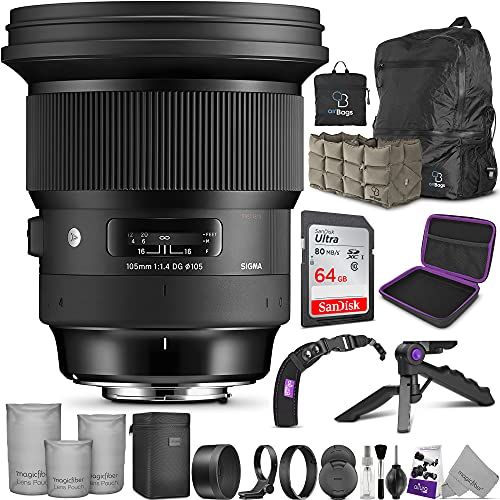  Sigma 105mm f/1.4 DG HSM Art Lens for Sony E with Altura Photo Advanced Accessory and Travel Bundle