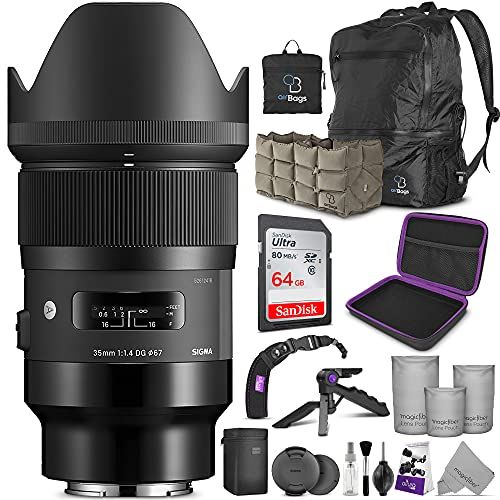  Sigma 35mm f/1.4 DG HSM Art Lens for Sony E Mount Cameras with Altura Photo Advanced Accessory and Travel Bundle