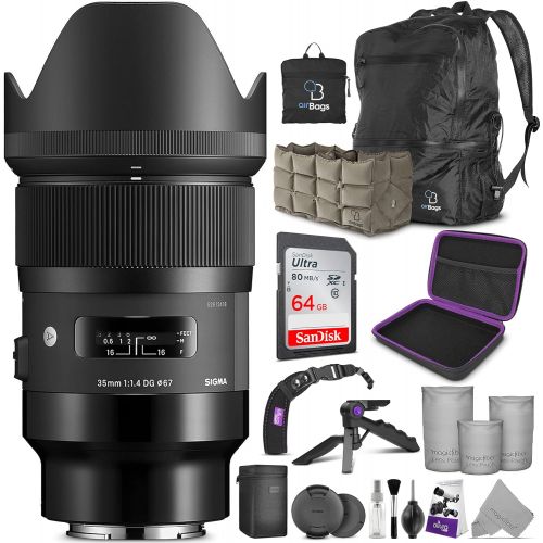  Sigma 35mm f/1.4 DG HSM Art Lens for Sony E Mount Cameras with Altura Photo Advanced Accessory and Travel Bundle