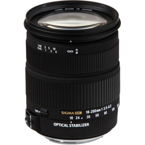  Sigma 18-200mm f/3.5-6.3 DC Auto Focus OS (Optical Stabilizer) Zoom Lens for Canon Digital SLR Cameras
