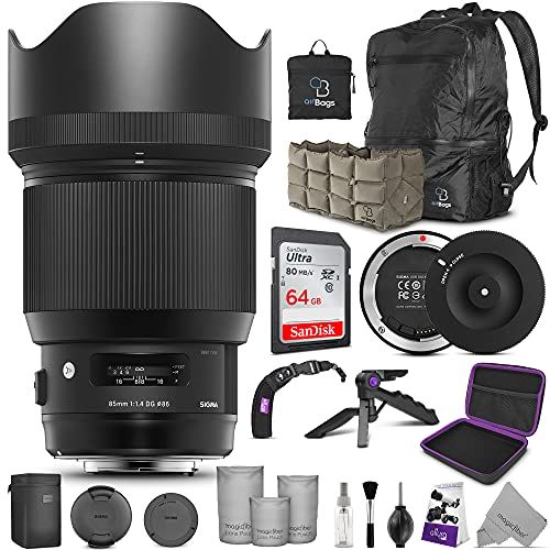  Sigma 85mm f/1.4 DG HSM Art Lens for Canon EF Cameras + Sigma USB Dock with Altura Photo Advanced Accessory and Travel Bundle