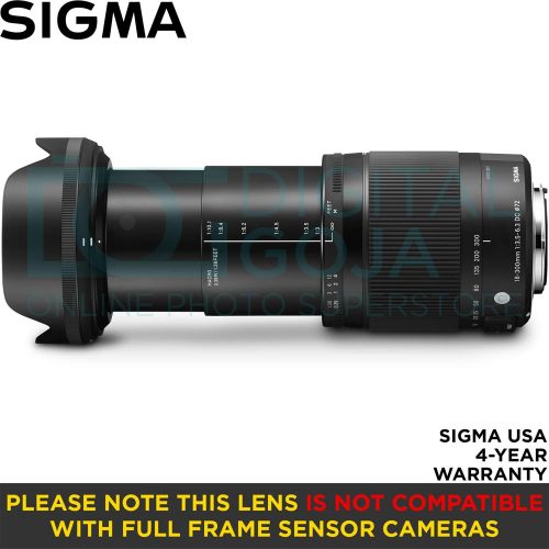  Sigma 18-300mm F3.5-6.3 Contemporary DC Macro OS HSM Lens for Canon DSLR Cameras with Altura Photo Advanced Accessory and Travel Bundle