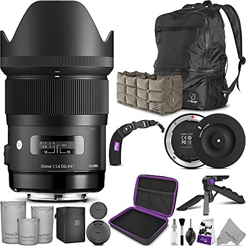  Sigma 35mm F1.4 Art DG HSM Lens for Nikon DSLR Cameras + Sigma USB Dock with Altura Photo Essential Accessory and Travel Bundle