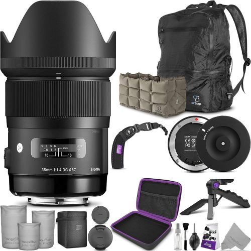  Sigma 35mm F1.4 Art DG HSM Lens for Nikon DSLR Cameras + Sigma USB Dock with Altura Photo Essential Accessory and Travel Bundle