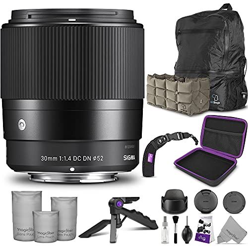  Sigma 30mm f/1.4 DC DN Contemporary Lens for Canon EF-M with Altura Photo Essential Accessory and Travel Bundle