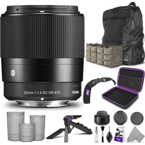  Sigma 30mm f/1.4 DC DN Contemporary Lens for Canon EF-M with Altura Photo Essential Accessory and Travel Bundle