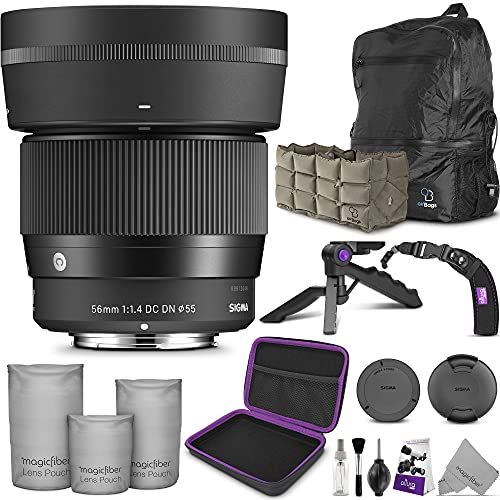  Sigma 56mm f/1.4 DC DN Contemporary Lens for Canon EF-M with Altura Photo Essential Accessory and Travel Bundle