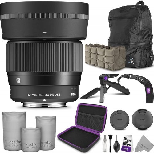  Sigma 56mm f/1.4 DC DN Contemporary Lens for Canon EF-M with Altura Photo Essential Accessory and Travel Bundle
