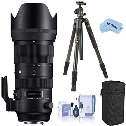  Sigma 70-200mm F2.8 DG OS HSM Sports Telephoto Zoom Lens for Canon EF/EF-S Mount, EOS DSLR Cameras, Bundle with Vanguard VEO 2 264CB Carbon Fiber Travel Tripod with BH-50 Ball Head