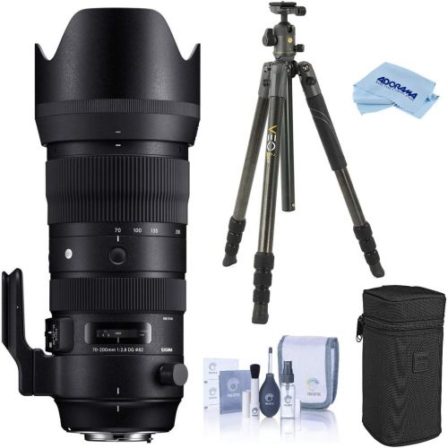  Sigma 70-200mm F2.8 DG OS HSM Sports Telephoto Zoom Lens for Canon EF/EF-S Mount, EOS DSLR Cameras, Bundle with Vanguard VEO 2 264CB Carbon Fiber Travel Tripod with BH-50 Ball Head