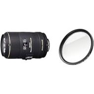 Sigma 105mm F2.8 EX Macro DG OS HSM Lens (62mm Filter Thread) for Nikon Lens Bayonet & Walimex Pro UV Filter Slim MC 62mm (Includes Case)