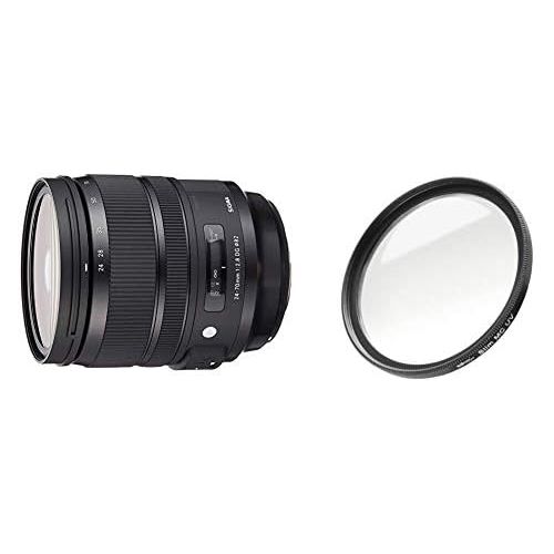  [아마존베스트]Sigma 24-70 mm F2.8 DG OS HSM Art Lens (82 mm Filter Thread) for Canon Lens Bayonet & Walimex Pro UV Filter Slim MC 82 mm (Includes Protective Case)