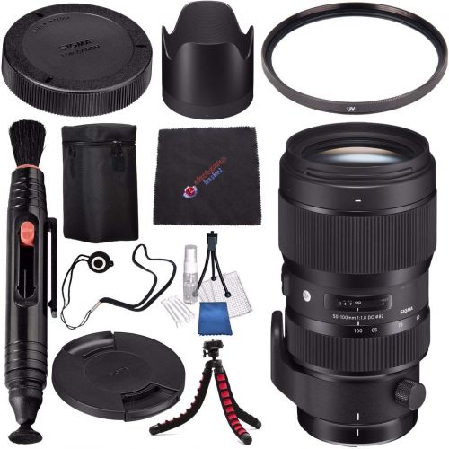  Sigma 50-100mm f1.8 DC HSM Art Lens for Nikon F #693955 + Lens Pen Cleaner + Microfiber Cleaning Cloth + Lens Capkeeper + Flexible Tripod Bundle (International Model No Warranty)