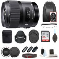 Sigma 35mm f/1.4 DG HSM Lens for Canon DSLR Cameras w/Sigma USB Dock & 32GB SD Card Deluxe Travel Bundle