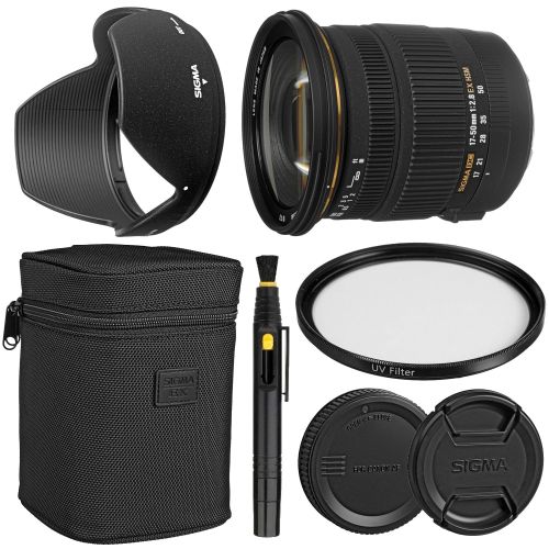  Sigma17-50mm f2.8 EX DC OS HSM Zoom Lens for Canon DSLRs with APS-C Sensors + Essential Bundle Kit + 1 Year Warranty - International Version