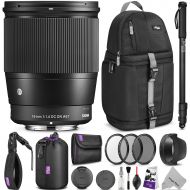 Sigma 16mm F1.4 DC DN Contemporary Lens for Sony E Mount Cameras w/Advanced Photo and Travel Bundle