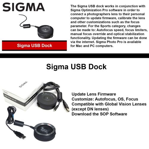  Sigma 85mm f1.4 DG HSM Art Lens for Canon EF DSLR Cameras + Sigma USB Dock with Professional Bundle Package Deal  Quick Release Pro Camera Belt + SanDisk 64gb SD Card + Backpack