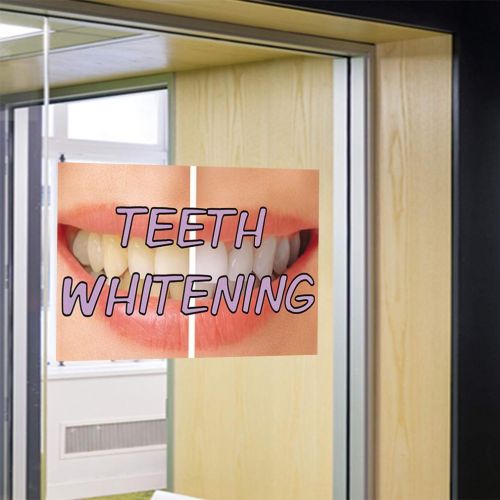  Sign Destination Decal Sticker Multiple Sizes Teeth Whitening #1 Style A Health Care Teeth Whitening Outdoor Store Sign White - 20inx14in, Set of 5
