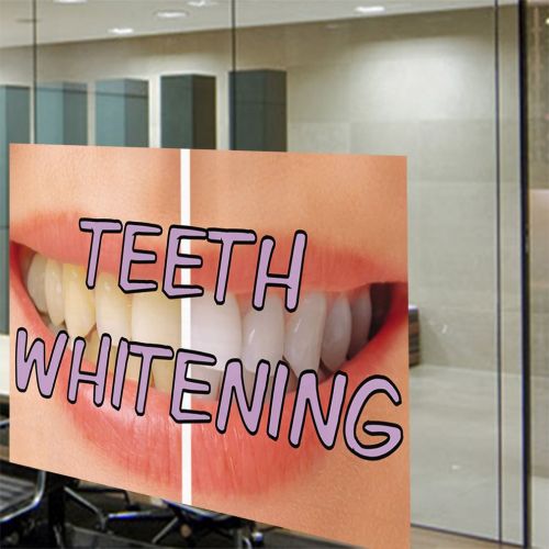  Sign Destination Decal Sticker Multiple Sizes Teeth Whitening #1 Style A Health Care Teeth Whitening Outdoor Store Sign White - 66inx44in, Set of 2