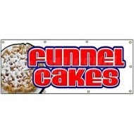 SignMission 48x120 FUNNEL CAKES BANNER SIGN cake concessions signs fresh made hot