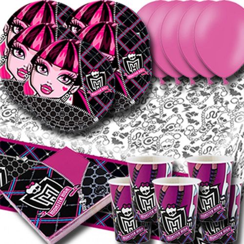  Signature Balloons Monster High Party Pack For 16 - Plates, Cups, Napkins, Balloons And Tablecovers